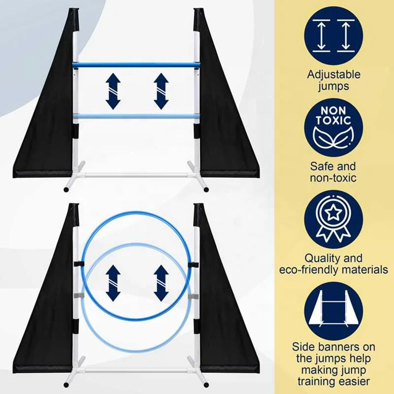 Custom Hot-selling Dog Agility Training Equipment Tunnel Poles Hurdles Exercise Pet Obstacle Course Agility Pet Training Set