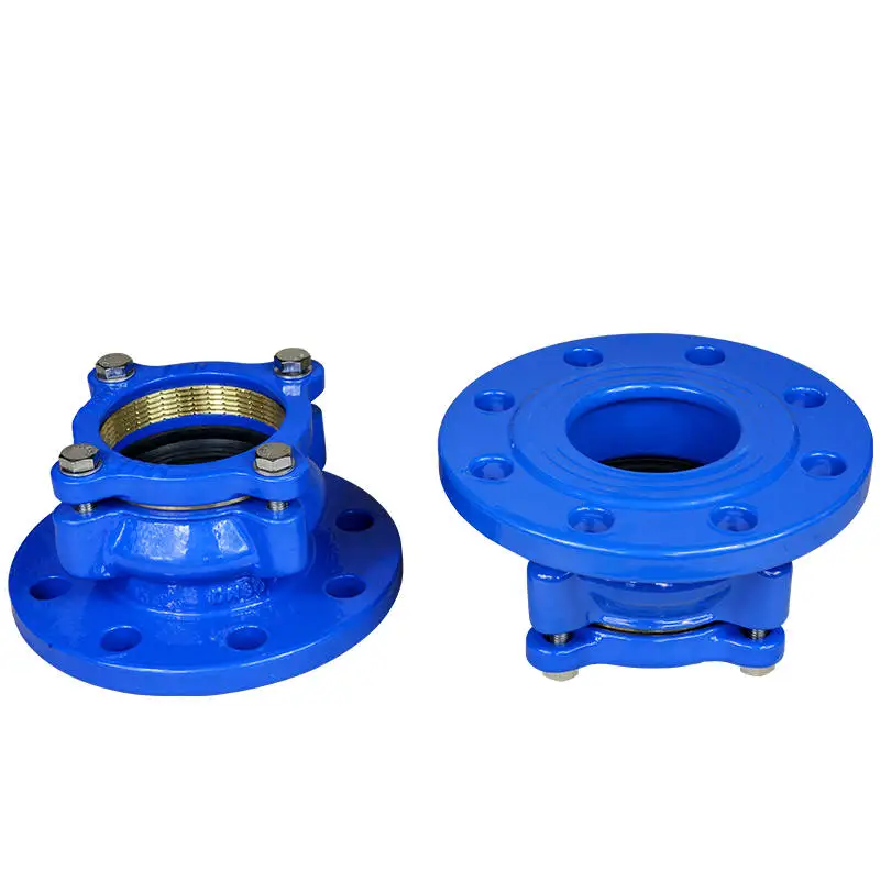 Ductile iron universal restraint flange adapter for HDPE pipes, with EPDM rubber gasket