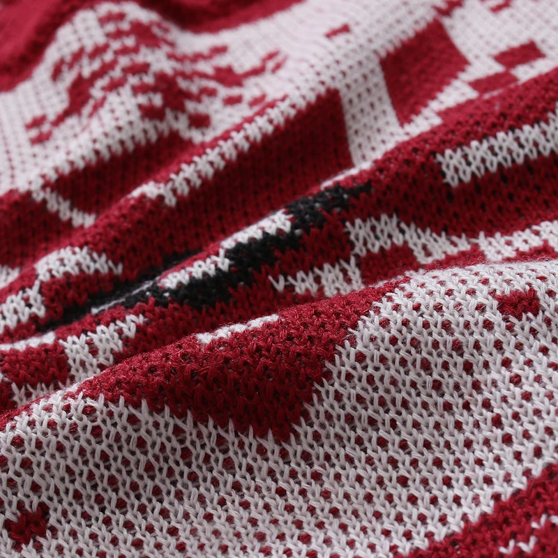 hot sale jacquard knitted ugly christmas sweater custom logo mens pullover jumper