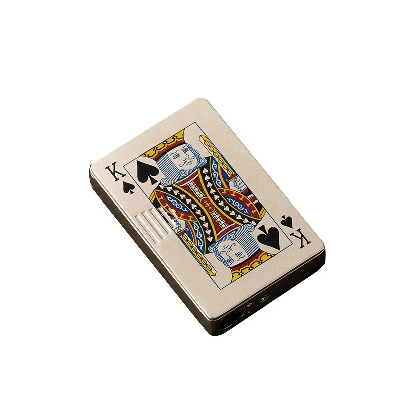 Hot New Jet Torch Poker Lighter Encandedors Cool Playing Card Poker Shaped Windproof Green Flame Joker Lighter For Cigarette