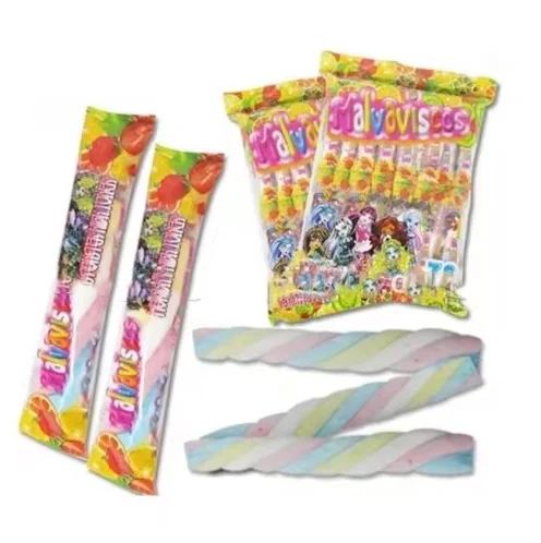 Hot selling factory customized wholesale fruit flavor color long shape Twizzlers independent packaging halal marshmallows