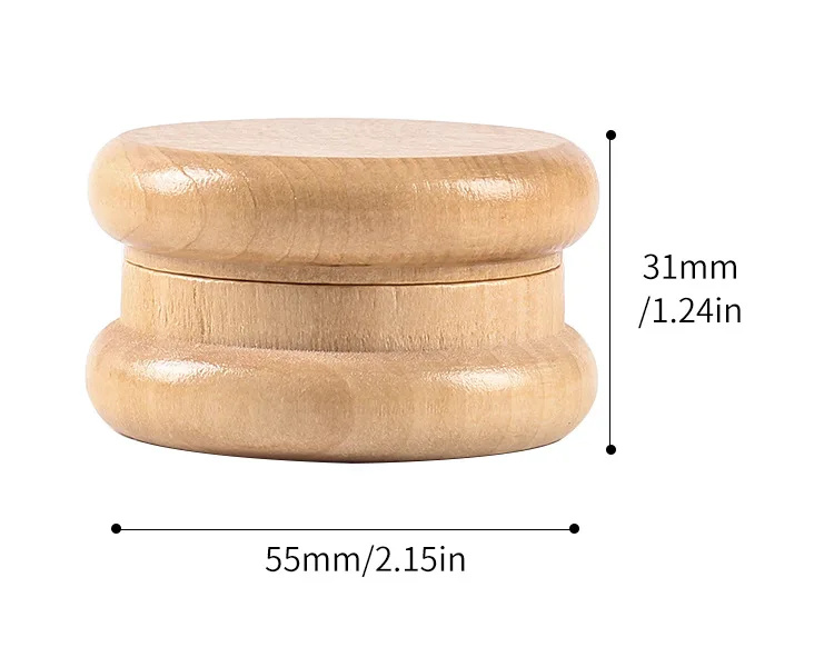 wholesale 2 parts natural wood tobacco grinder 55mm wooden herb grinder wood