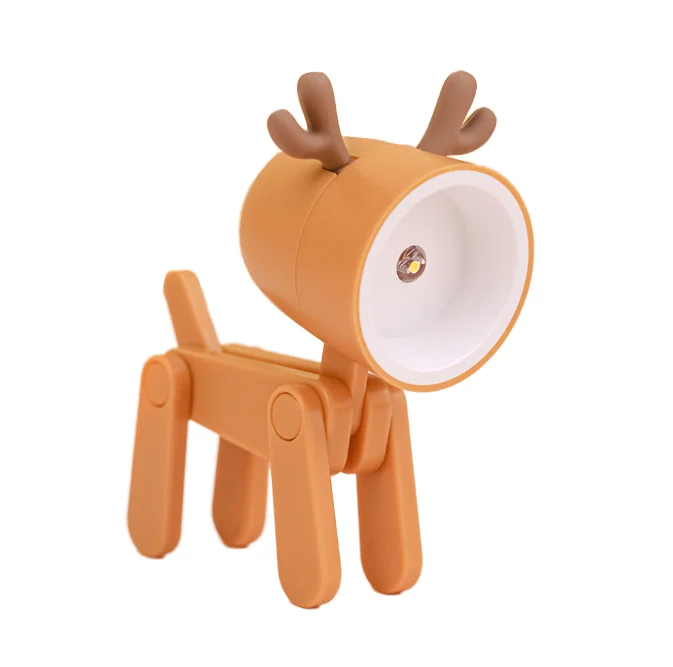 Creative Mini LED Desk Lamp Folding Dog Shape DIY Small Table Lamps Modern Plastic Night Light for Baby Modern Mining Cute Lamp