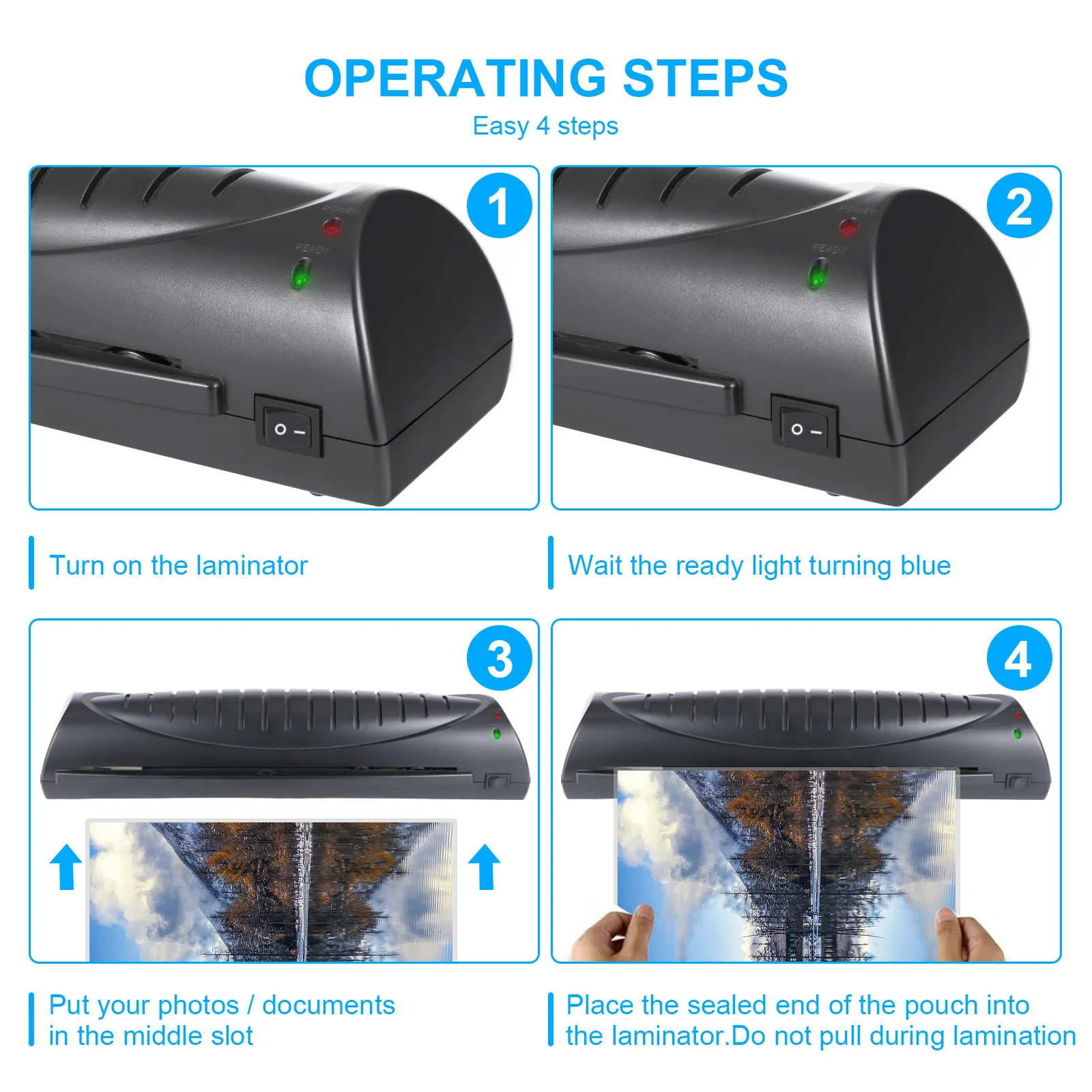 A4 A5 LM2007 Mini Hot and Cold Laminating machine fast warm up  2 pcs Roller lamination machine laminator