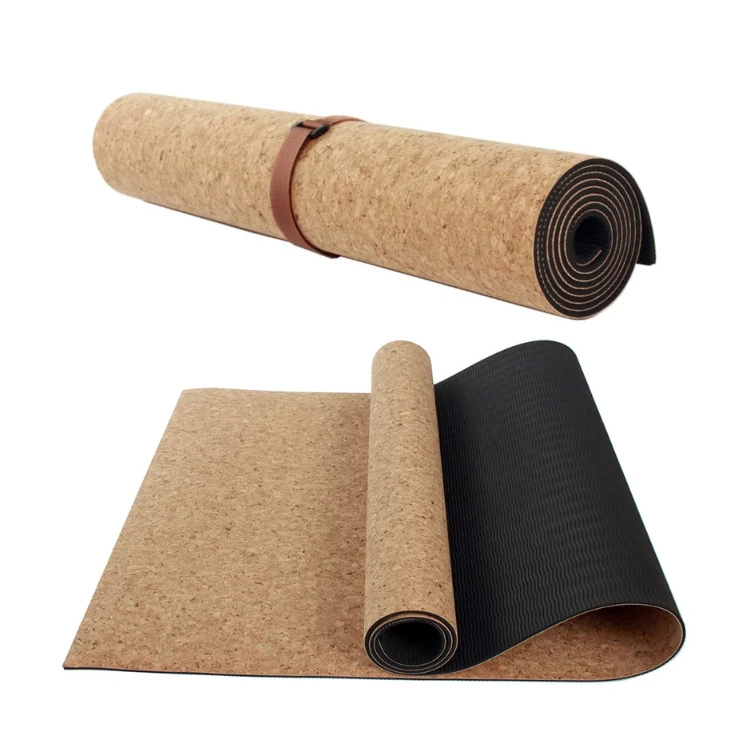 Высокое качество рециркулирует на заказ Премиум Оптовая Продажа один органический Противоскользящий частный ярлык толстый экологически чистый натуральный пробковый коврик для йоги