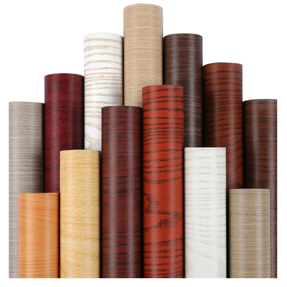 Wholesale Wood Grain Stick Film Self-Adhesive Panel for living room Wood Textured 3D Wallpaper for wall