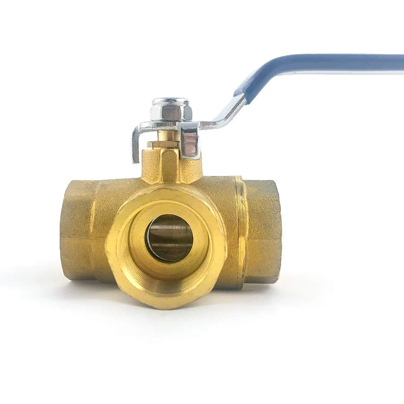 High Pressure 1/4' 2 inch 3 way Water Ball Valve Union Lockable Forged Brass Ball Valves
