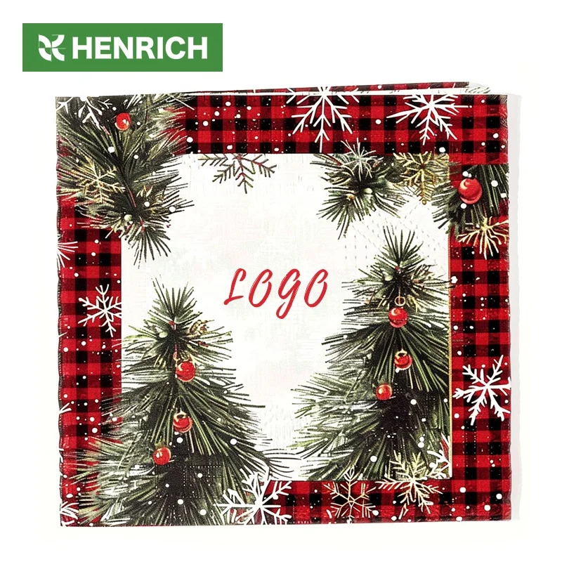 Many Years Factory Color Paper Napkins Roll Logo Christmas Personalised Tissue Napkin Paper