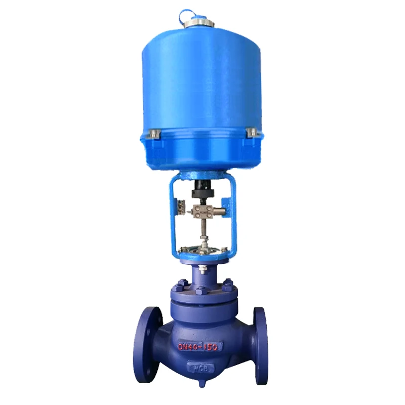 Flange end casting Steel 4-20ma electric single seal  Control Valve  electric Equal percentage temperature flow Modulating Valve