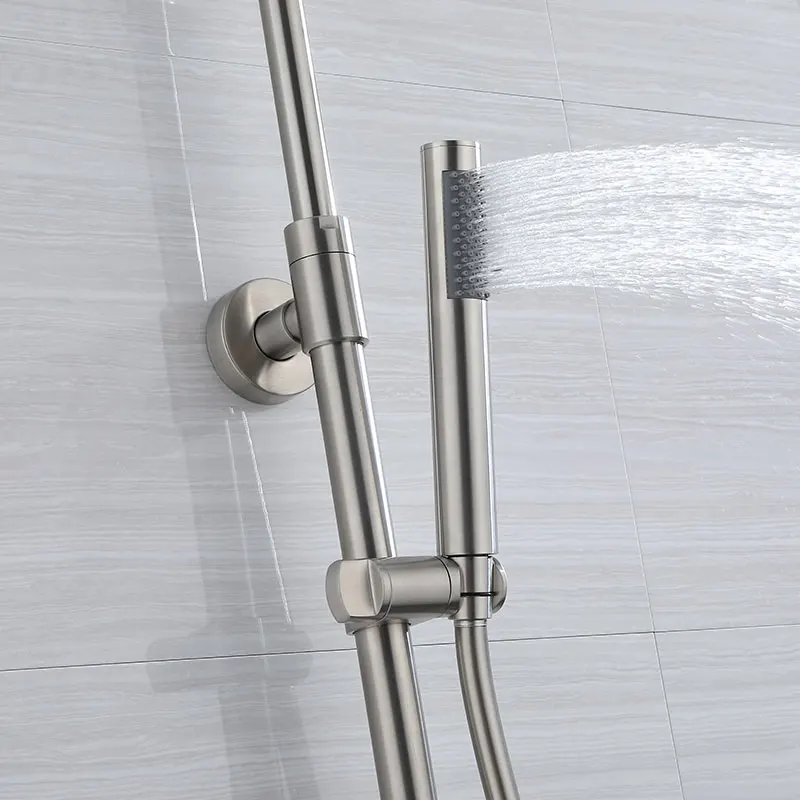 Thermostatic 2 Way Mixer Shower Set With Chrome Valve Round Head