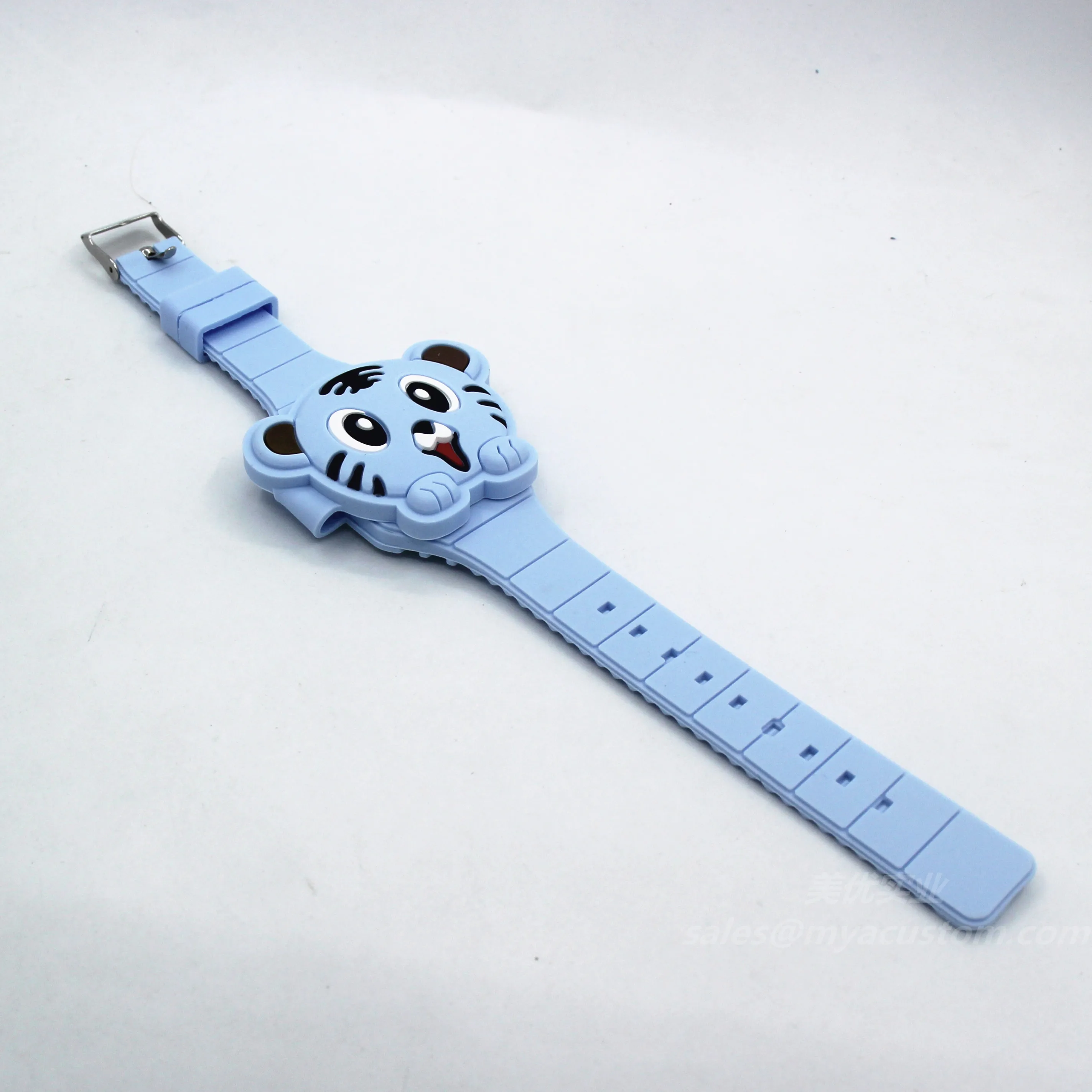 Cute Tiger shape LED Silicone Rubber  Digital Watch For Child animal shape bracelet kid watch