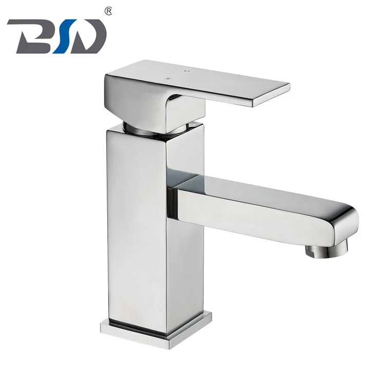 Hight Quality Bathroom Sanitary Faucet Sink Mixer Brass Body Chrome Square Basin Faucet