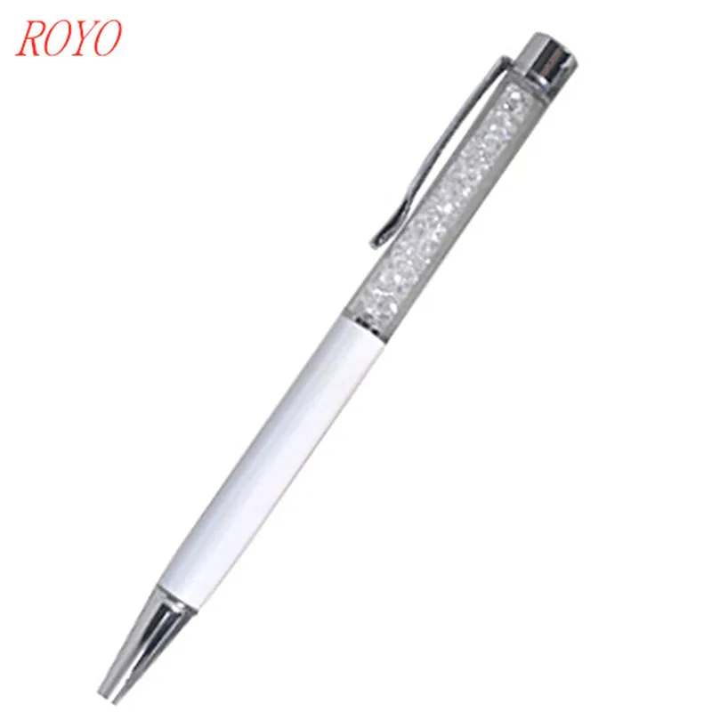 Высококачественная рекламная подарочная металлическая шариковая ручка с кристаллами и гравировкой, шариковая ручка с логотипом на заказ, металлические кристаллические ручки
