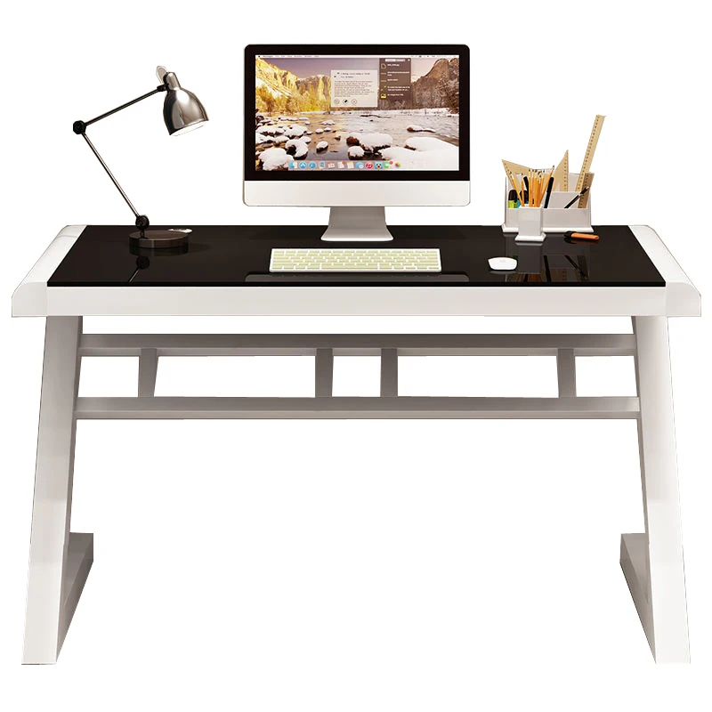 
New Design Glass Panel White Study Metal Leg Home Computer Standing Desk 