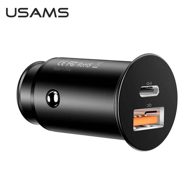  USAMS Новое быстрое зарядное устройство CC097 QC4.0 PD3.0 5A металлическое автомобильное для