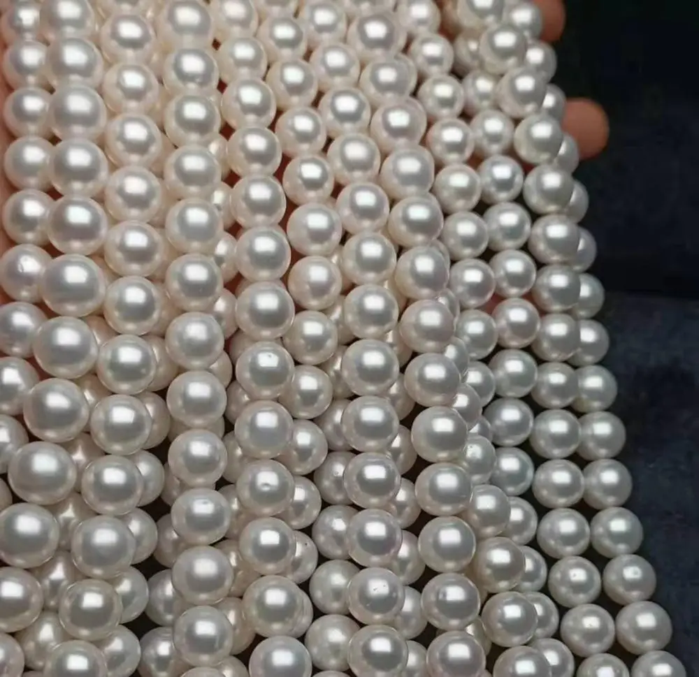 Cultured AAA Round Freshwater Pearl Natural Pearl Strand Loose Pearls for Making Jewelry