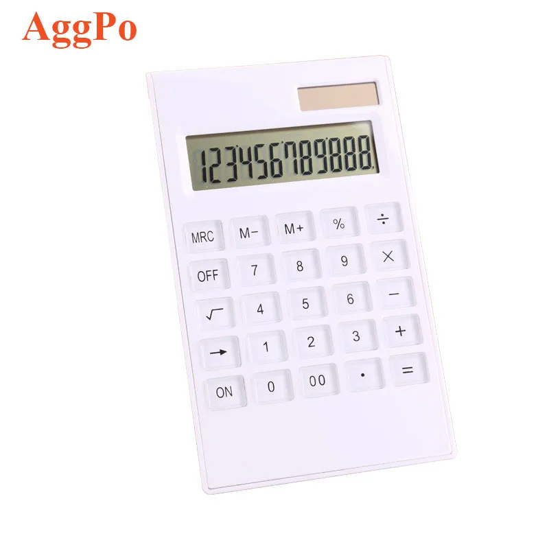 Small Portable Standard Calculator 12 Digit - Dual Power Handheld Desktop Calculator with Large LCD Display and Sensitive Button
