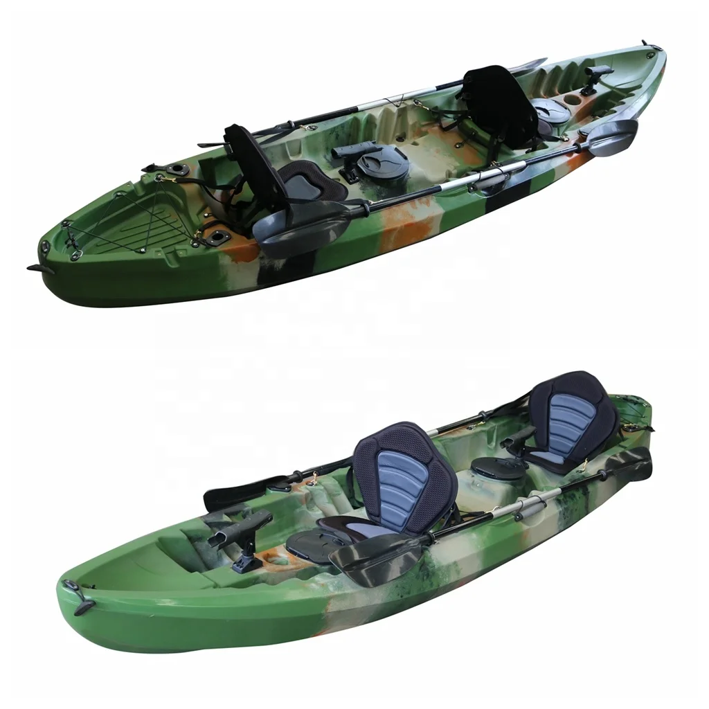 Vicking factory direct high quality nice price3.7m 2 person paddle fishing kayak hard plastic material sturdy and durable