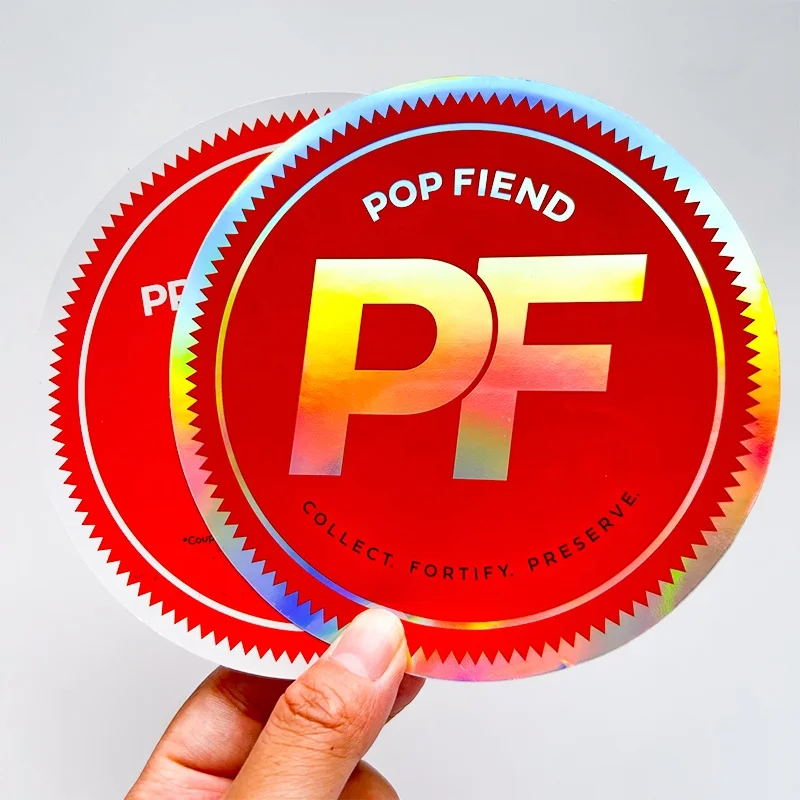 Die Cut Spot Holographic Sticker Custom Design Waterproof Hologram Cutting Printed Logo Labels Vinyl Holographic Stickers Sheets