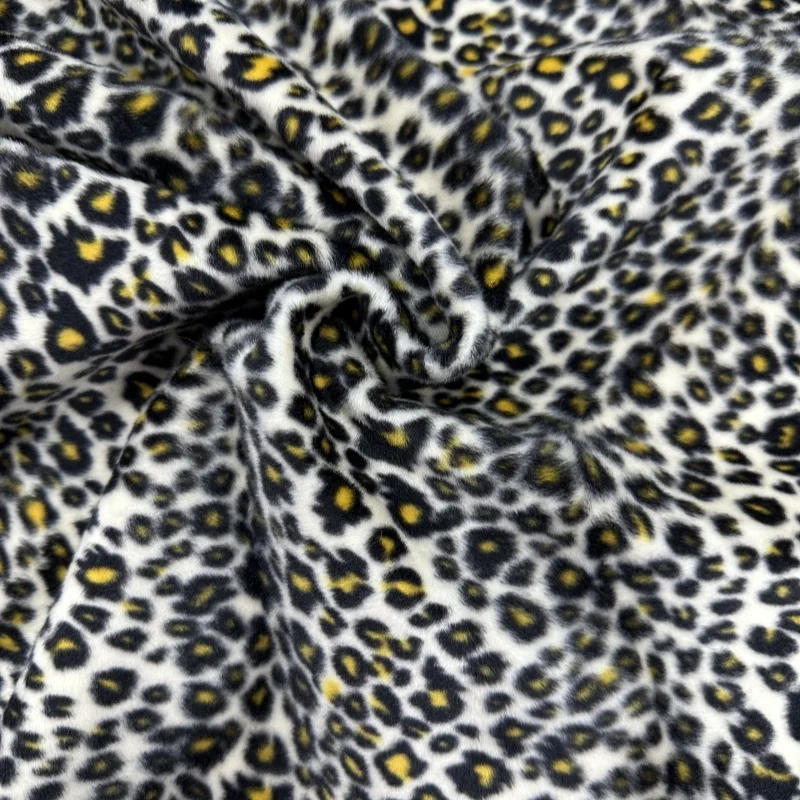 leopard print micro stretch spandex plush crushed microfiber polyester velvet upholstery fabric for dog blanket fabric