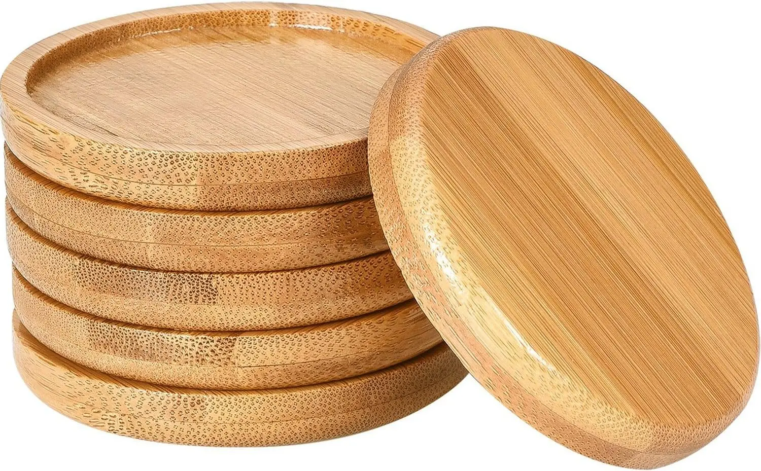 Bamboo Round Plant Saucer Edge Design Versatile Sustainable Material Sturdiness Durability Plant Tray for Indoor Outdoor Plants