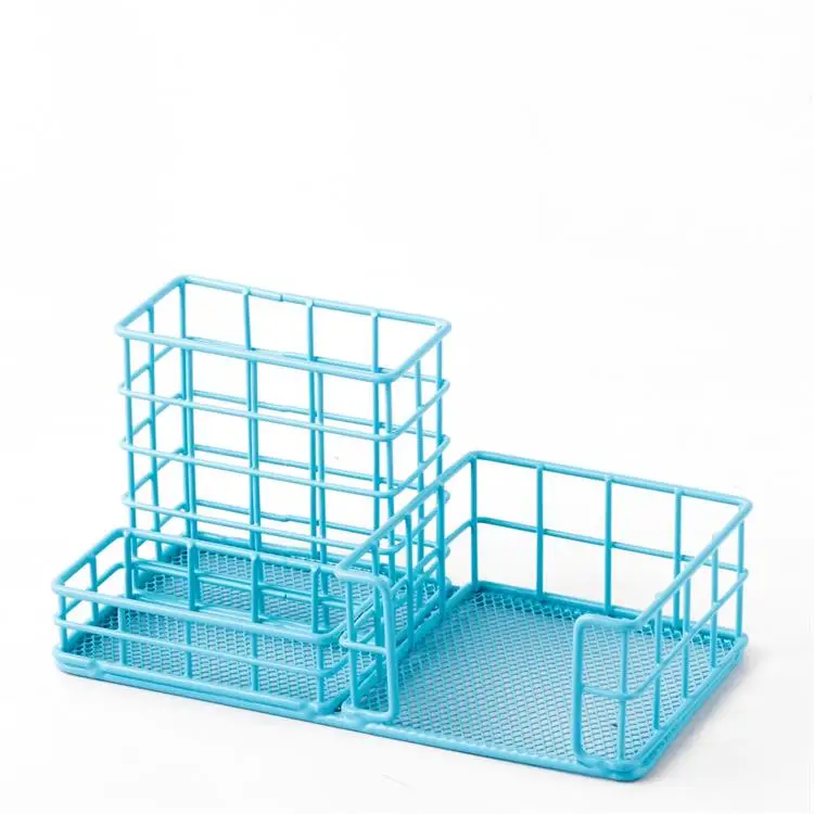 The Nordic style Practical Metal Mesh Storage Baskets Stationery Rack roller pen Holder With Good Quality And Low Price