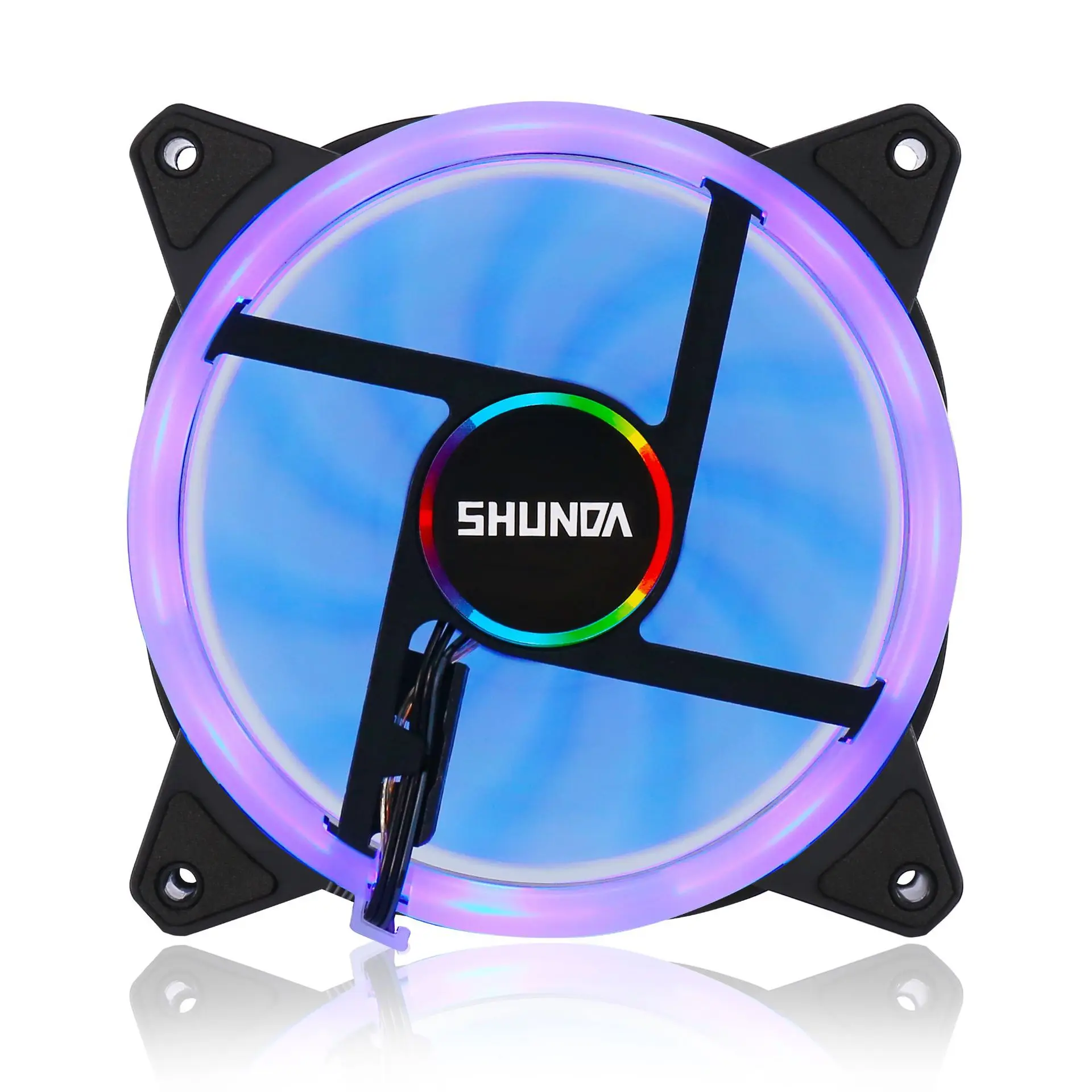 Wholesale Dual-ring Colorful Rgb 12v 120mm Pc Cooling Cooler Fan For Desktop