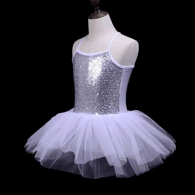 Балетное платье-пачка для девочек KYO без рукавов, Костюм Балерины для выпускного вечера с блестками, трико, одежда для детей, розовая танцевальная одежда