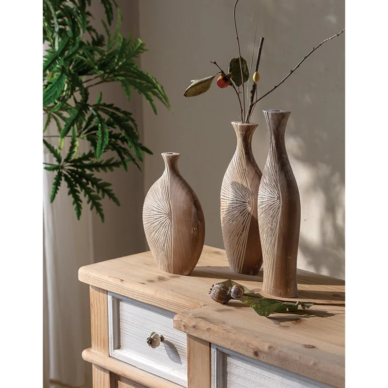 Best Quality Handmade cHINA Product Modern Design Collection Made From Wood Vase For Home Decor