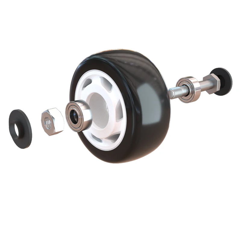 1.5/2/2.5/3inch Silent Mute black pu swivel 40 mm small castor wheels for furniture with Brake