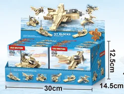 Lele Brother Plane Fighter Bricks Toy 6 in 1 Military Aircraft Kids Building Blocks