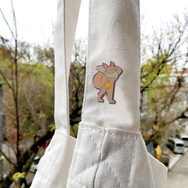 P0kemon Novelty Fitness Muscle Animal Funny Enamel Pin Badge Classic Cartoon Vedio Game Jewelry