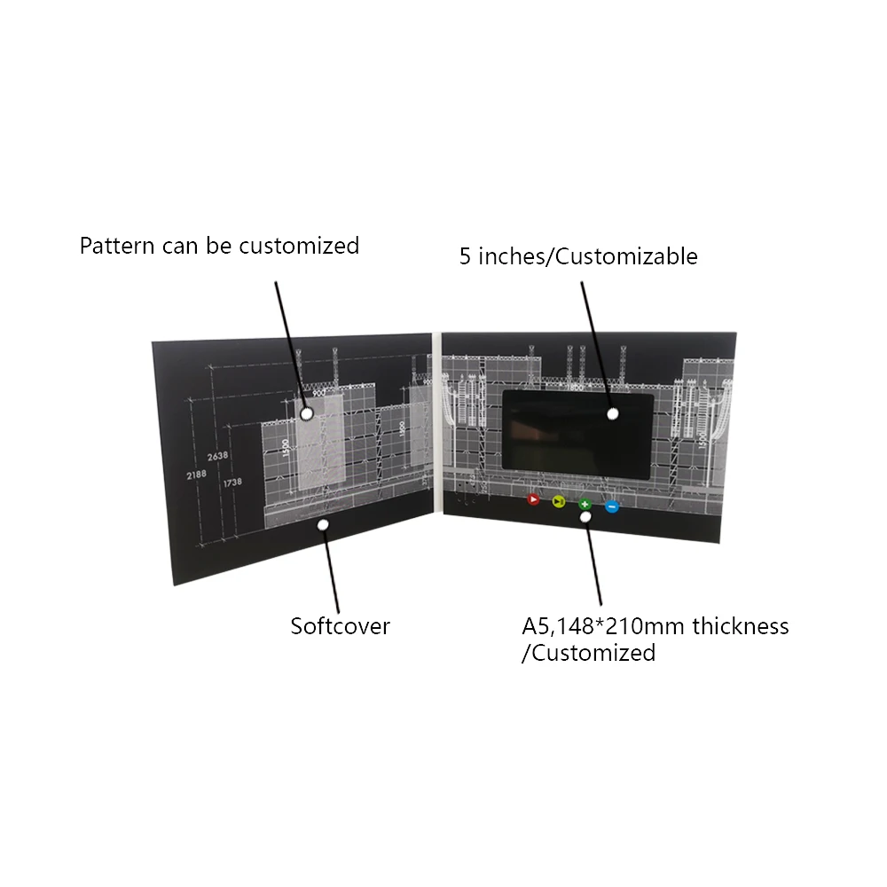 magnet switch control display video brochure 2.4 blank greeting video card