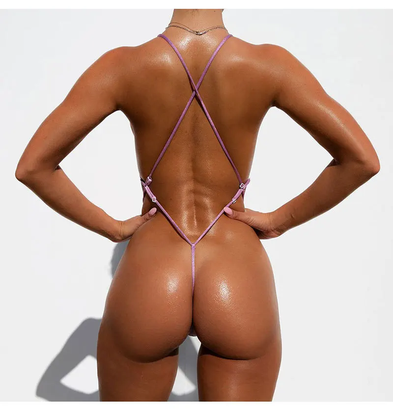 Summer New Sexy Women One Piece G String Monokini Bandage Bathing Suit Push Up Padded Bikini Swimsuit Swimwear