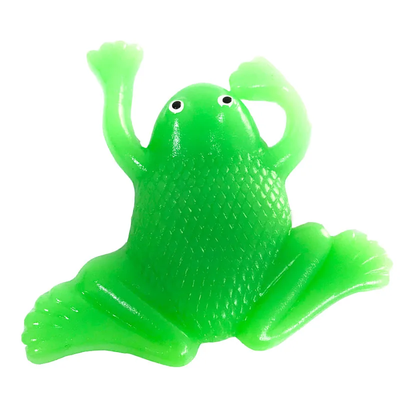 Kids fun toy TPR soft bright-colored toy of frog shape sticky animal toy for party