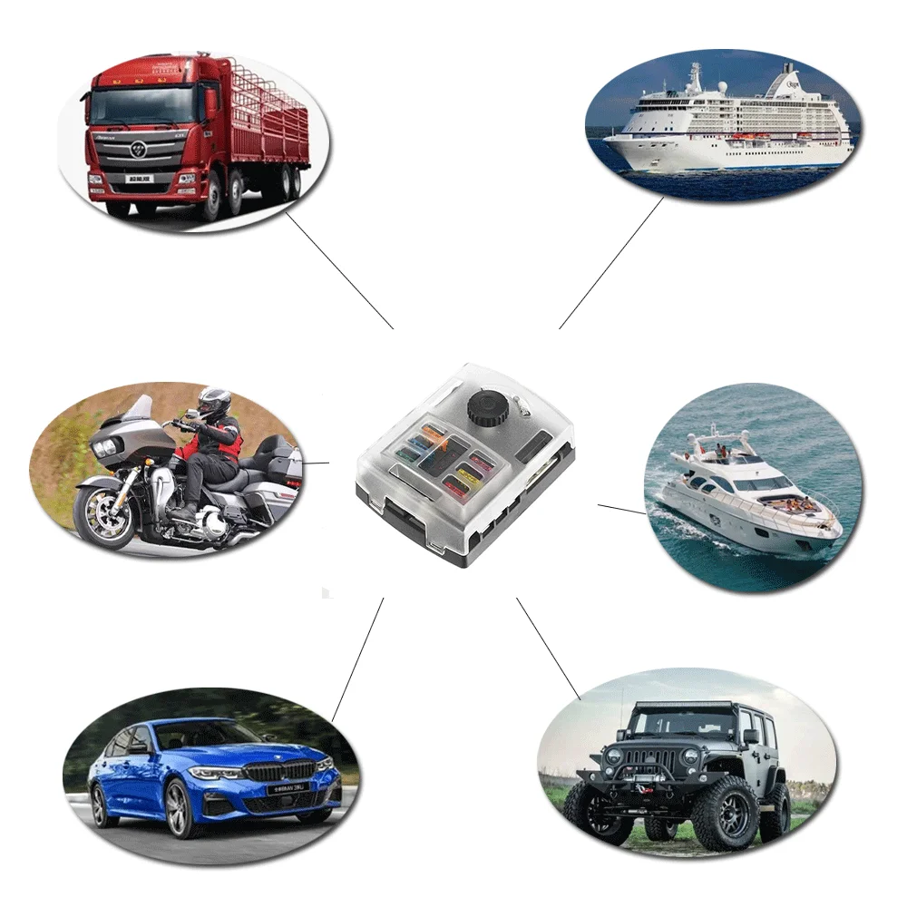 Marine Automotive 300A DC 12V 24V 6 way fuse blade block holder fuse box