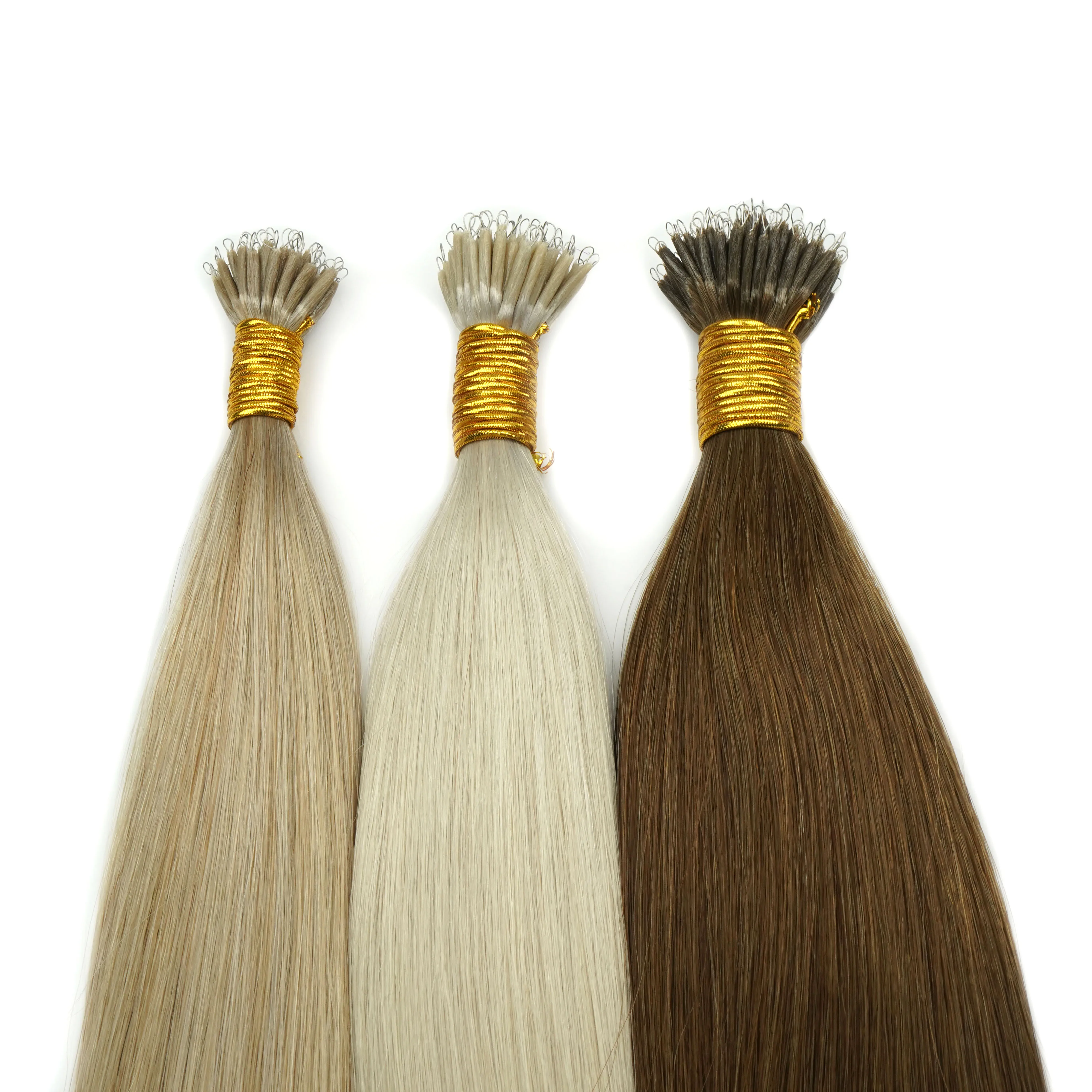 Wholesale Price Luxury Quality Nano Ring 100%Human Hair Extension Full Cuticles Offer Customized Color Shedding Free