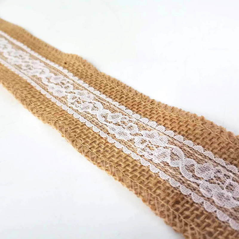 
Braid hemp rope jute burlap lace ribbon for DIY wrap bag crafts gift 
