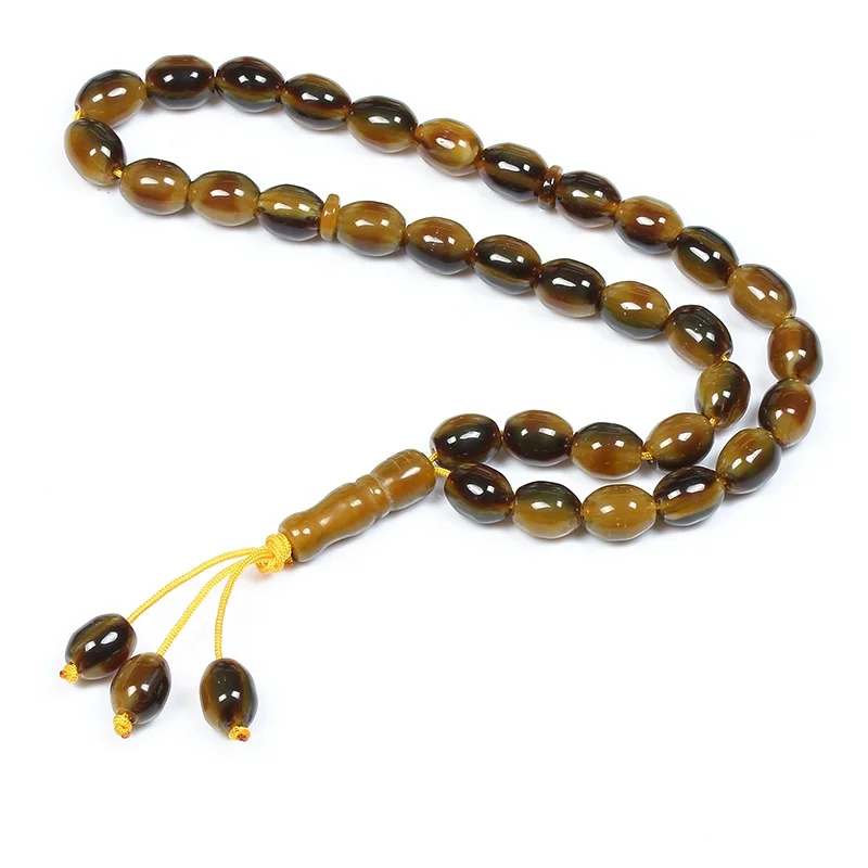 Professional tasbih beads factory offer oval resin 12*16mm islamic prayer beads 33 eid gifts muslim tasbih rosary misbaha subha