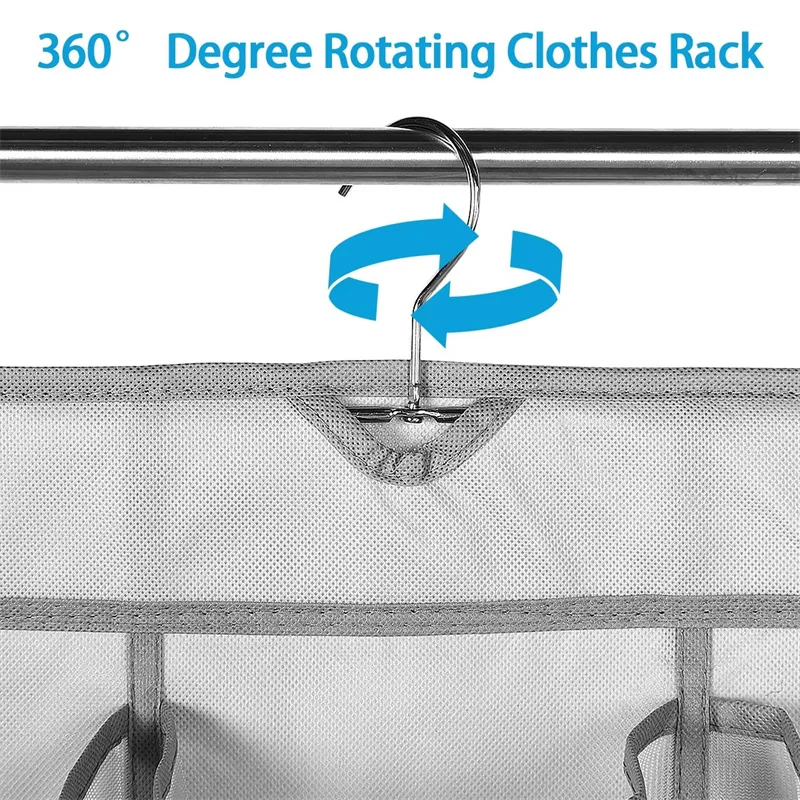 Custom Hanging Shoe Storage Bag Double-Side Closet Organizer Space Saving Wardrobe Holder for Clothes Shoes Organizer Bag