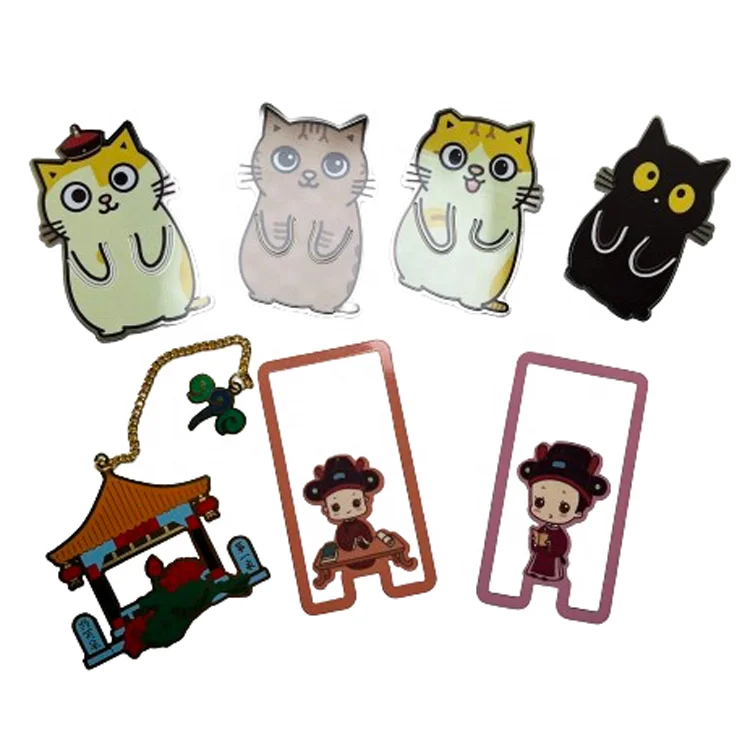 Vast Gifts 2023 Hot Sale Promotional Custom Shape Brass Iron Enamel Metal Cute Stained Bookmark Sheet for Marking