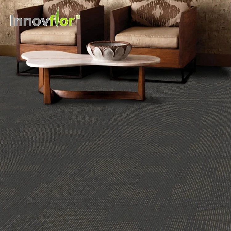 Commercial Eco-friendly Brown Office Carpet Tiles Nonwoven Fabric PP 50*50cm Decorative Carpet Tiles For Office And Home Library