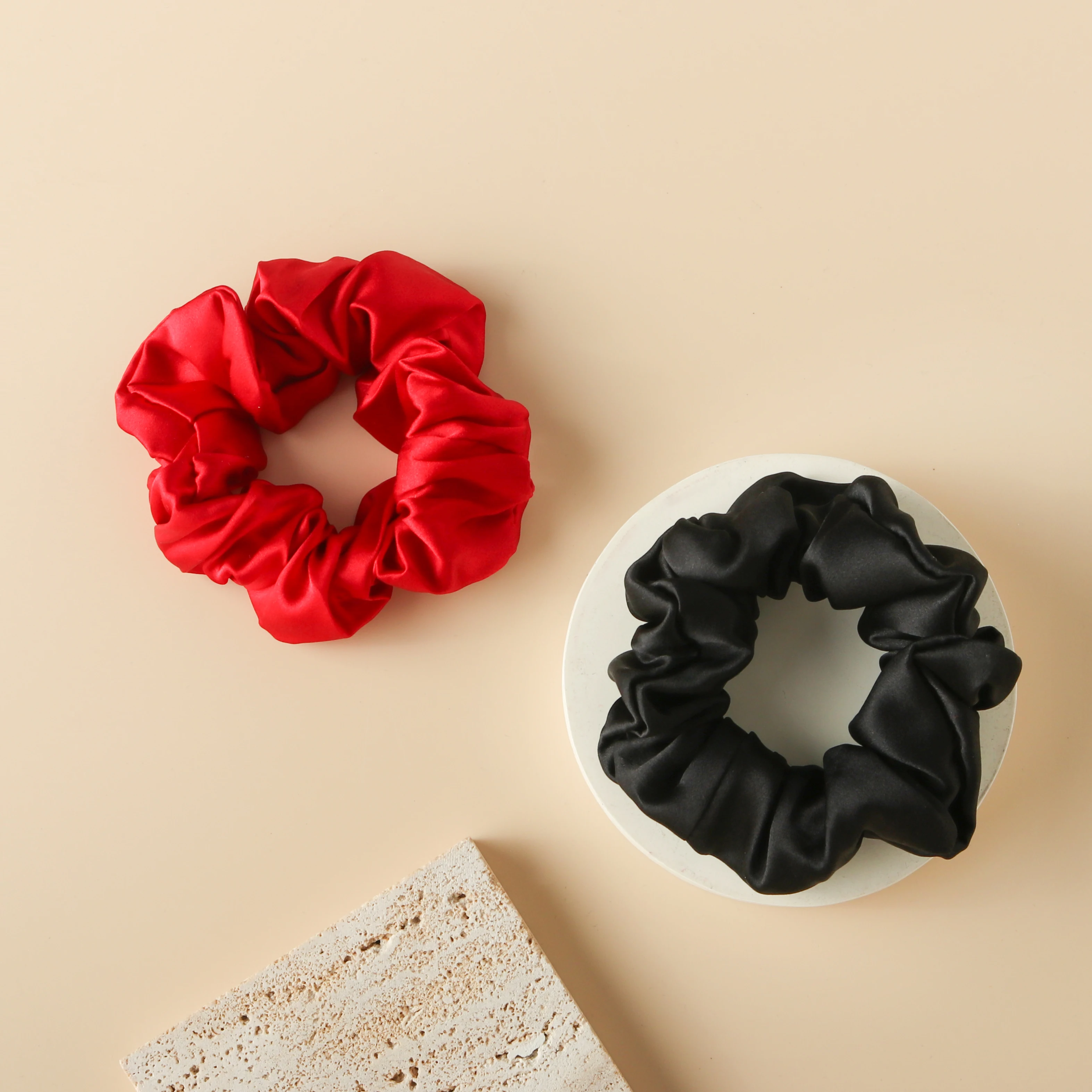 16-22momme silk hair tie 6a customizable skrunchie 1-3.5cm Scrunchies pink silk hair tie scrunchies