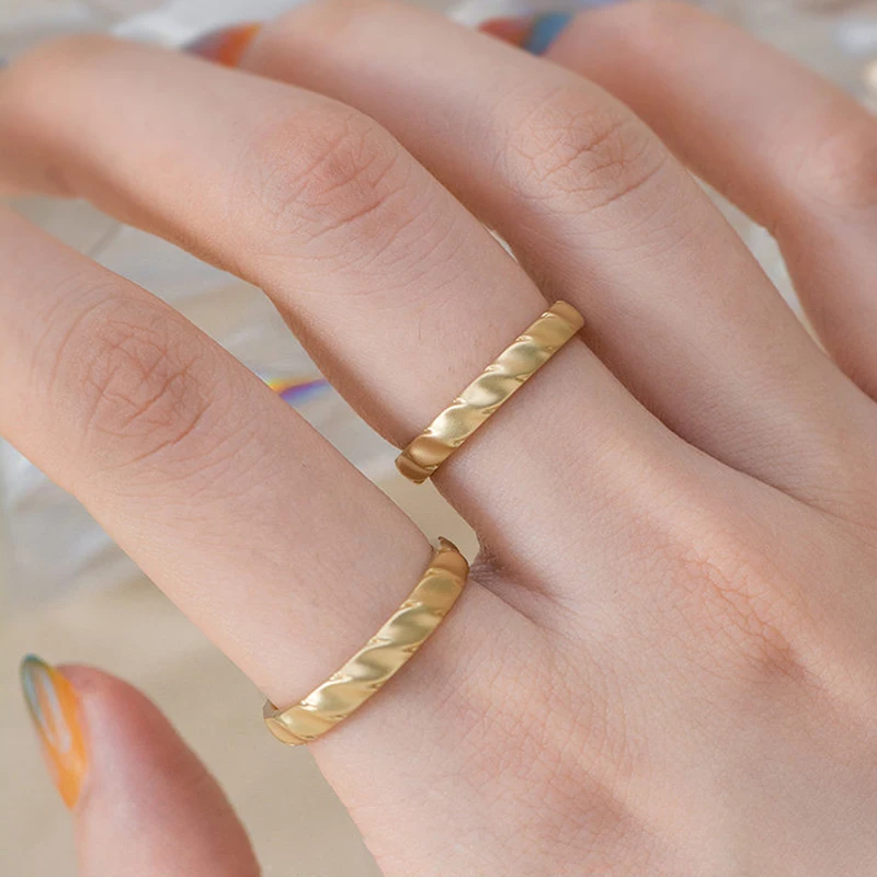 14K Yellow Gold Wedding Band Couple Ring Engagement Engraved