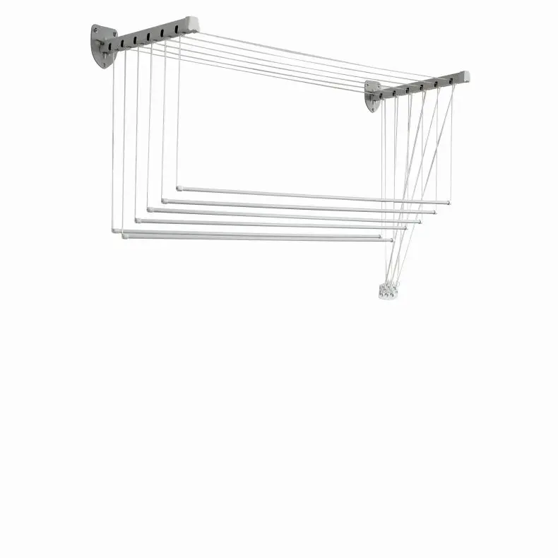 Wall Mounted Steel Clothing Drying Rack Extendable Towel Holder Rack Clothes Airers For Walls And Ceilings