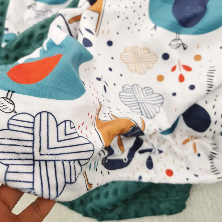 Animal Design Super Soft Cozy Dotted Backing Swaddle Breathable Minky Throw  blankets for kids