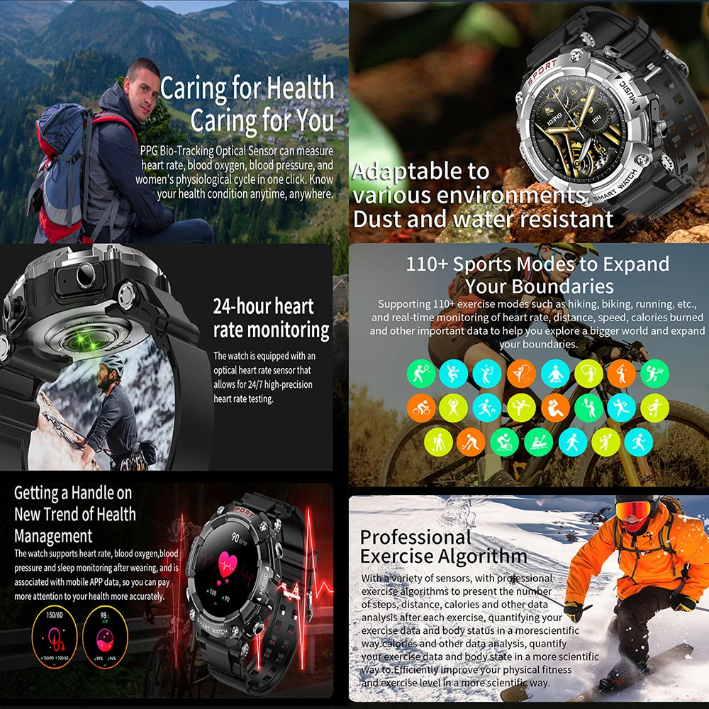 2024 New Men Smartwatch Round Shape Touch Screen Heart rate sport Monitoring T96 Smart Watch with Earbuds 2 in 1