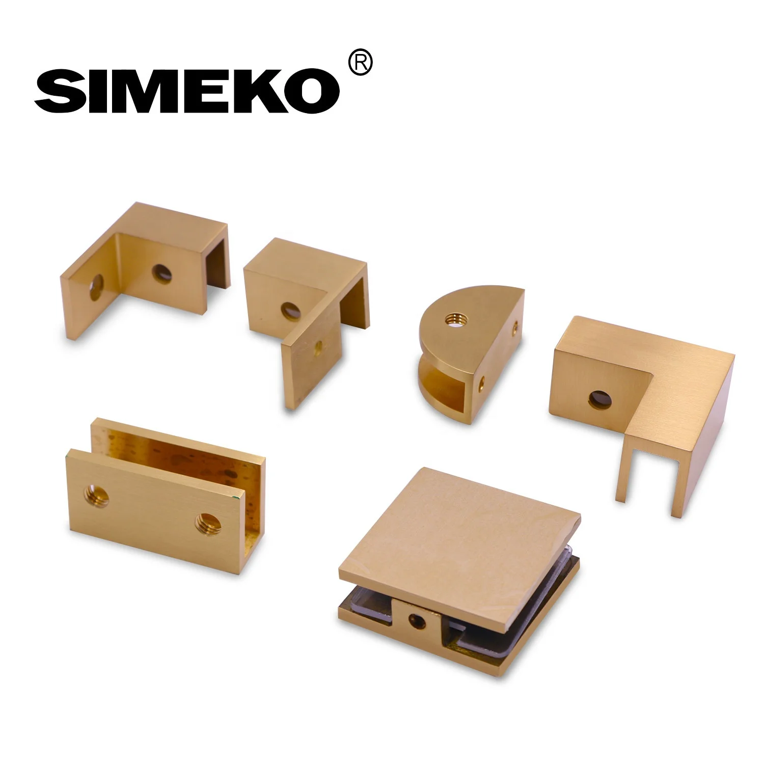 Factory sale SK-GC27  Stainless Steel 304 Zinc Alloy golden  Shower Hinge Bathroom Glass Conector Glass Clamp