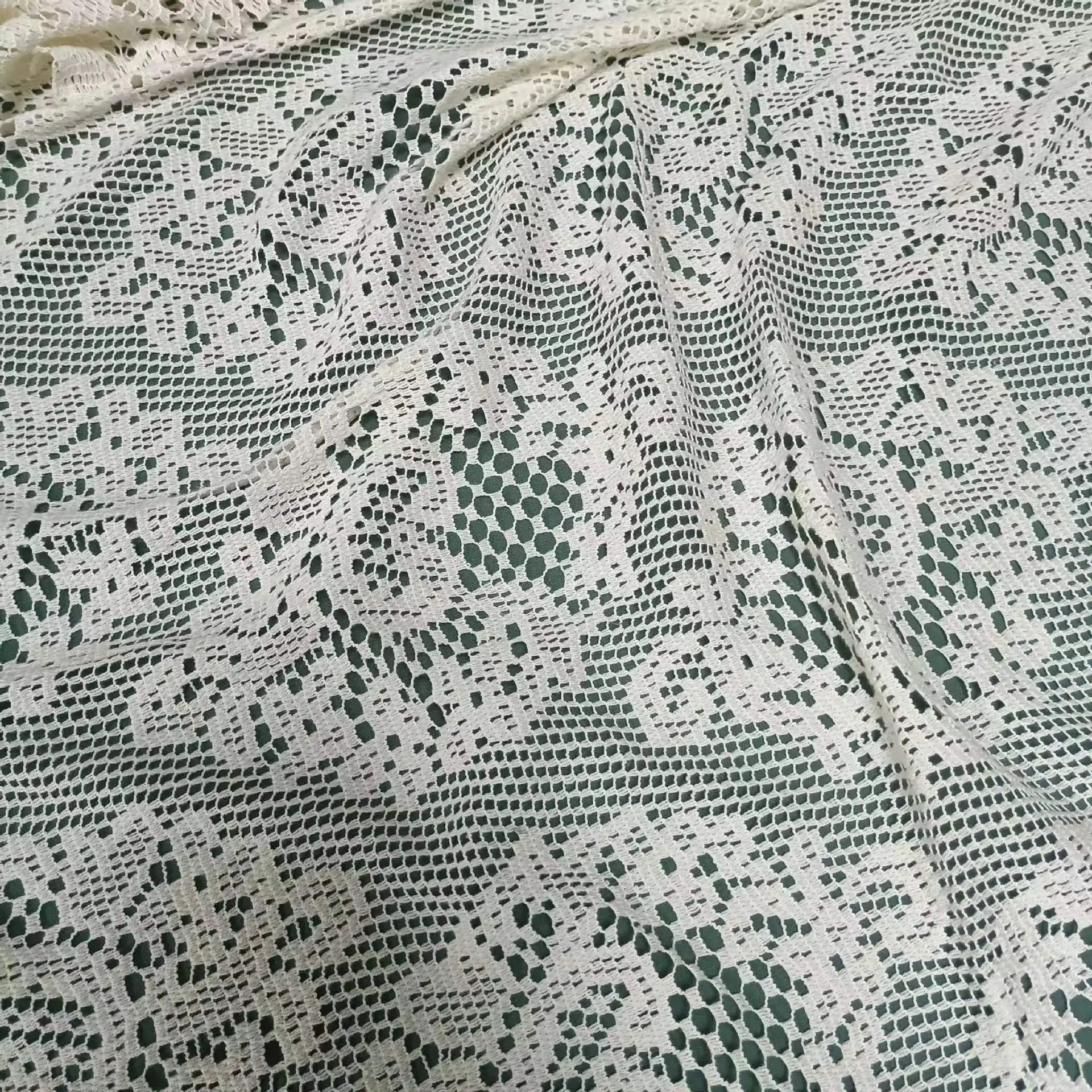 bikini covers fabrics crochet 3D jacquard outfit Wrap polyester fabrics for clothing women beachwear customized pattern