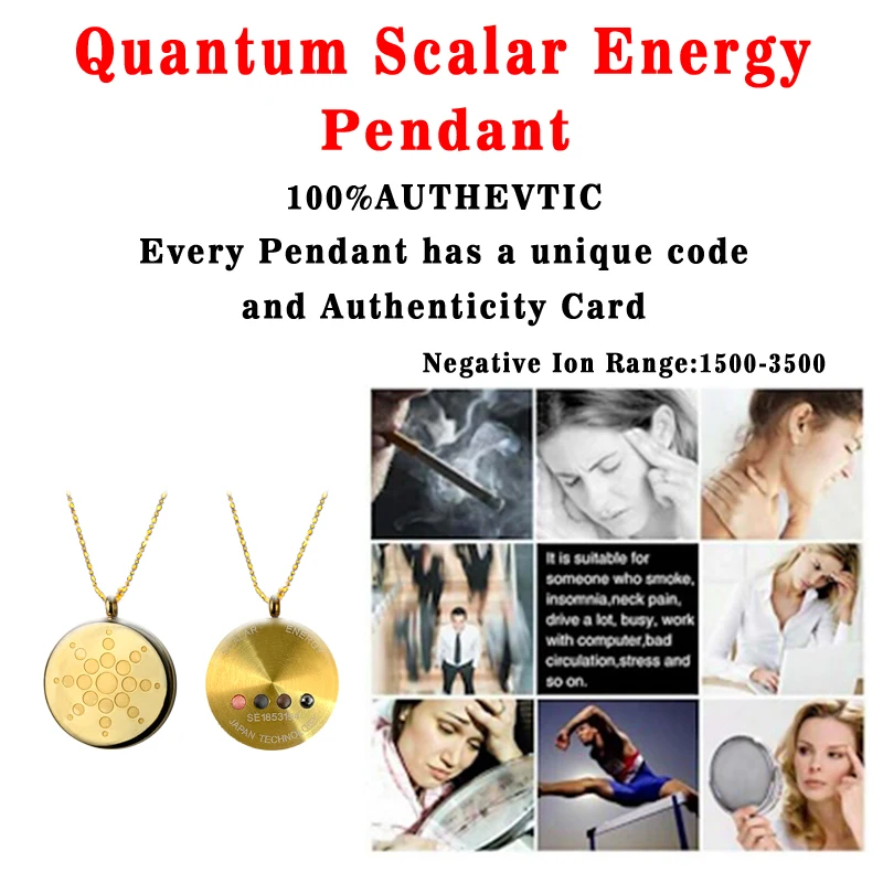 Personalize quantum pendant original stainless steel with negative ions powder FIR Germanium Magnet with customize logo